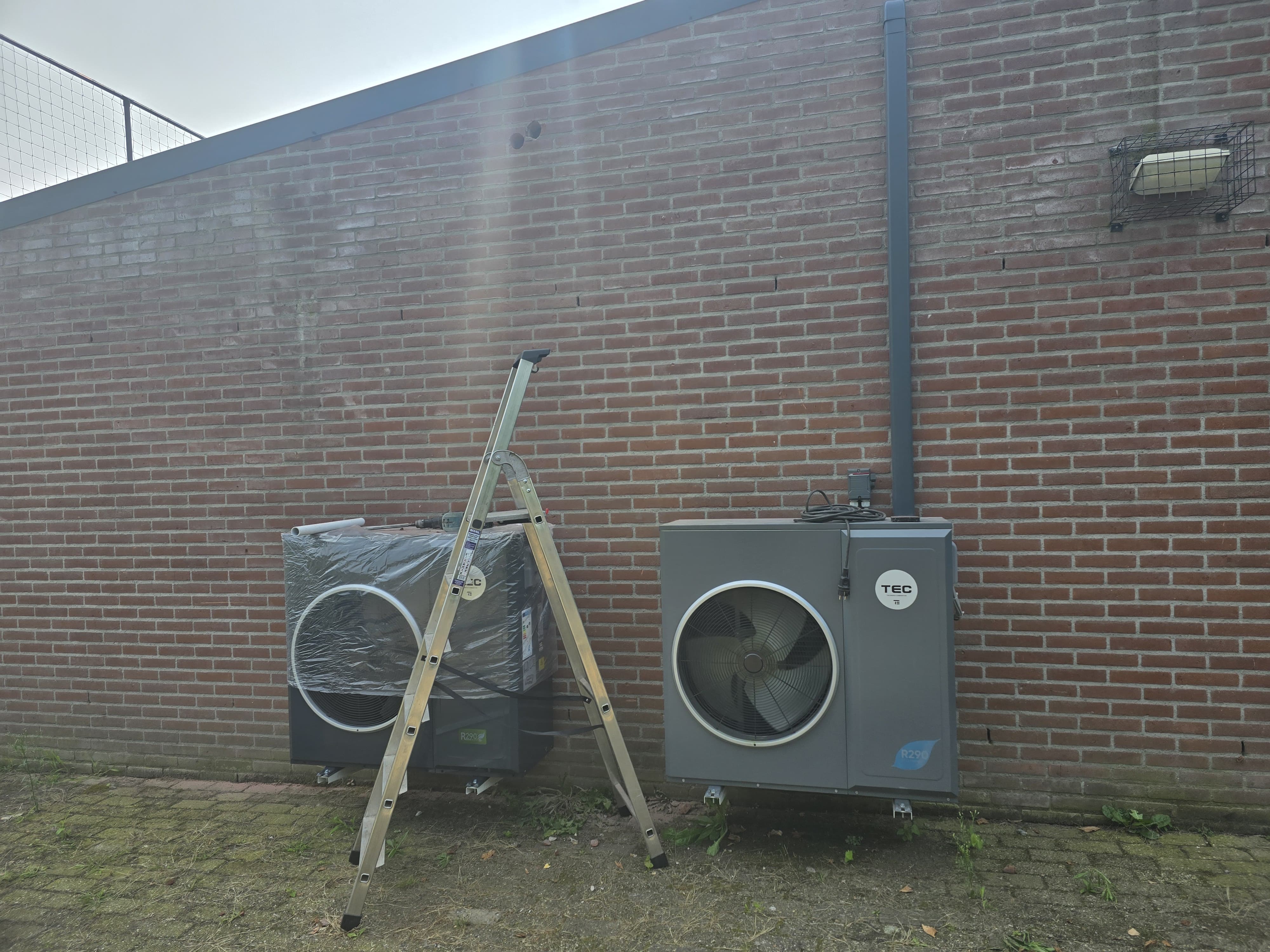 Securely mounted HVAC air conditioning units for optimal climate control.